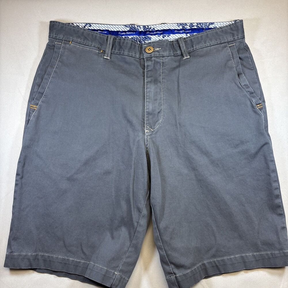 Tommy Bahama Boracay Island Chino Shorts Mens 35 Slate Blue Stretch Cotton 10”